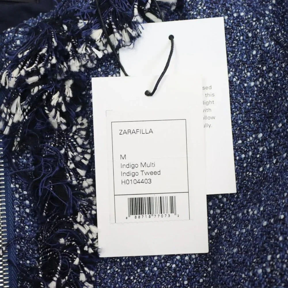 NWT Theory Womens Medium Zarafilla Tweed Coat with Fringe Hem - Picture 7 of 8